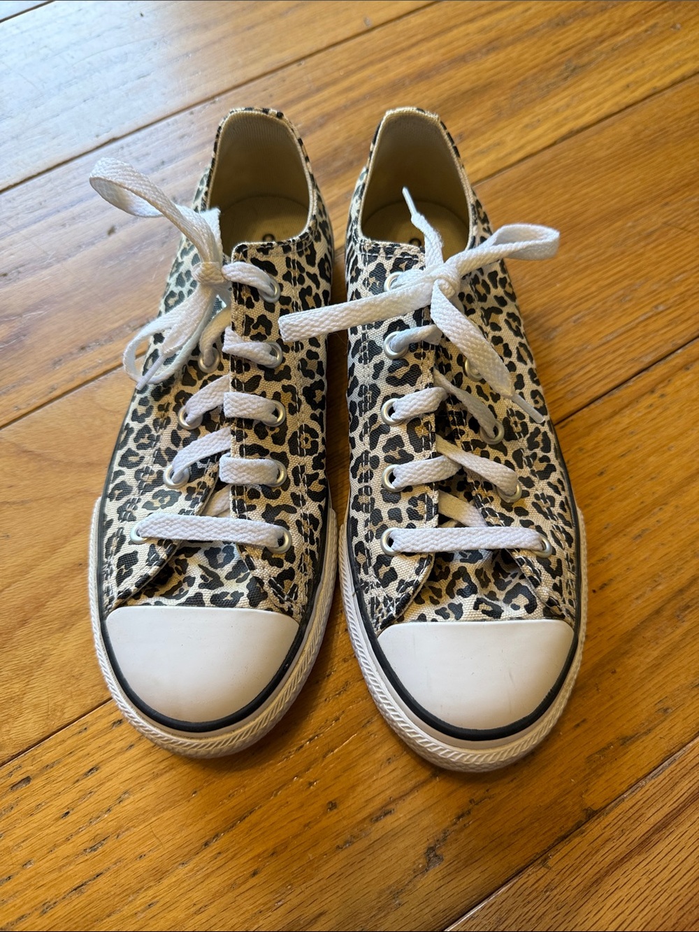 Converse Leopard Print Canvas Sneakers with White Accents